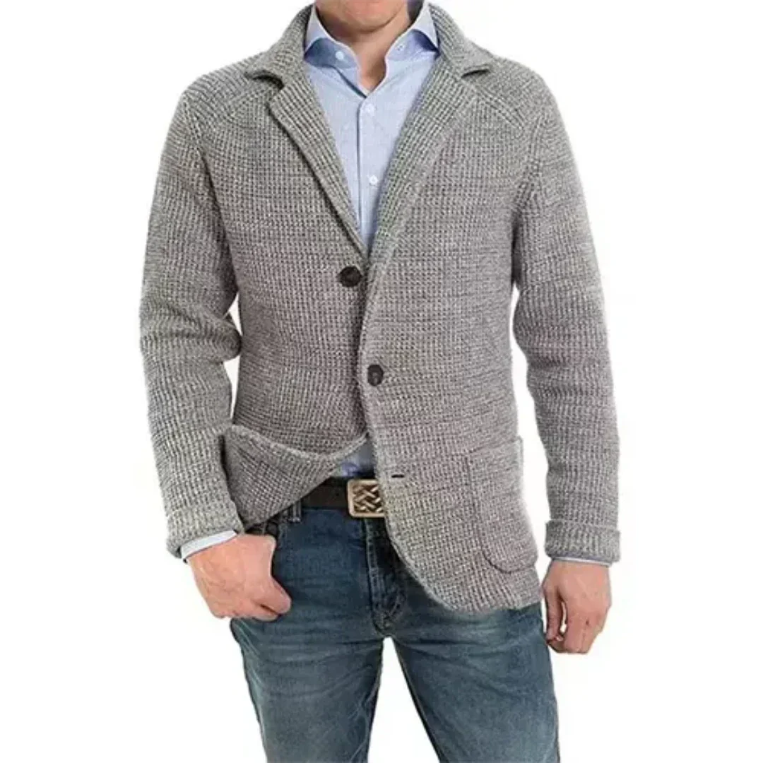 Veste boutonnée homme – Veste col revers élégante en tissu léger pour toutes occasions