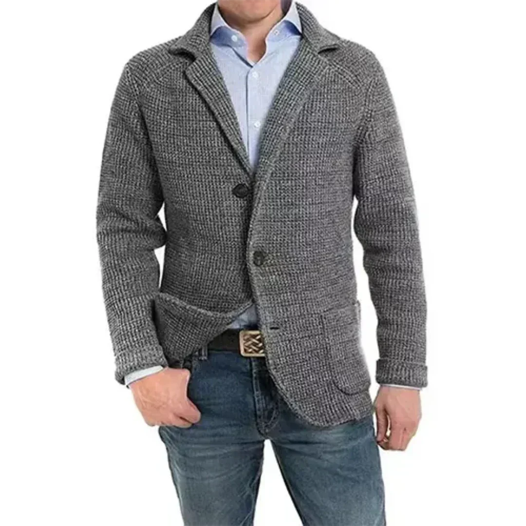 Veste boutonnée homme – Veste col revers élégante en tissu léger pour toutes occasions