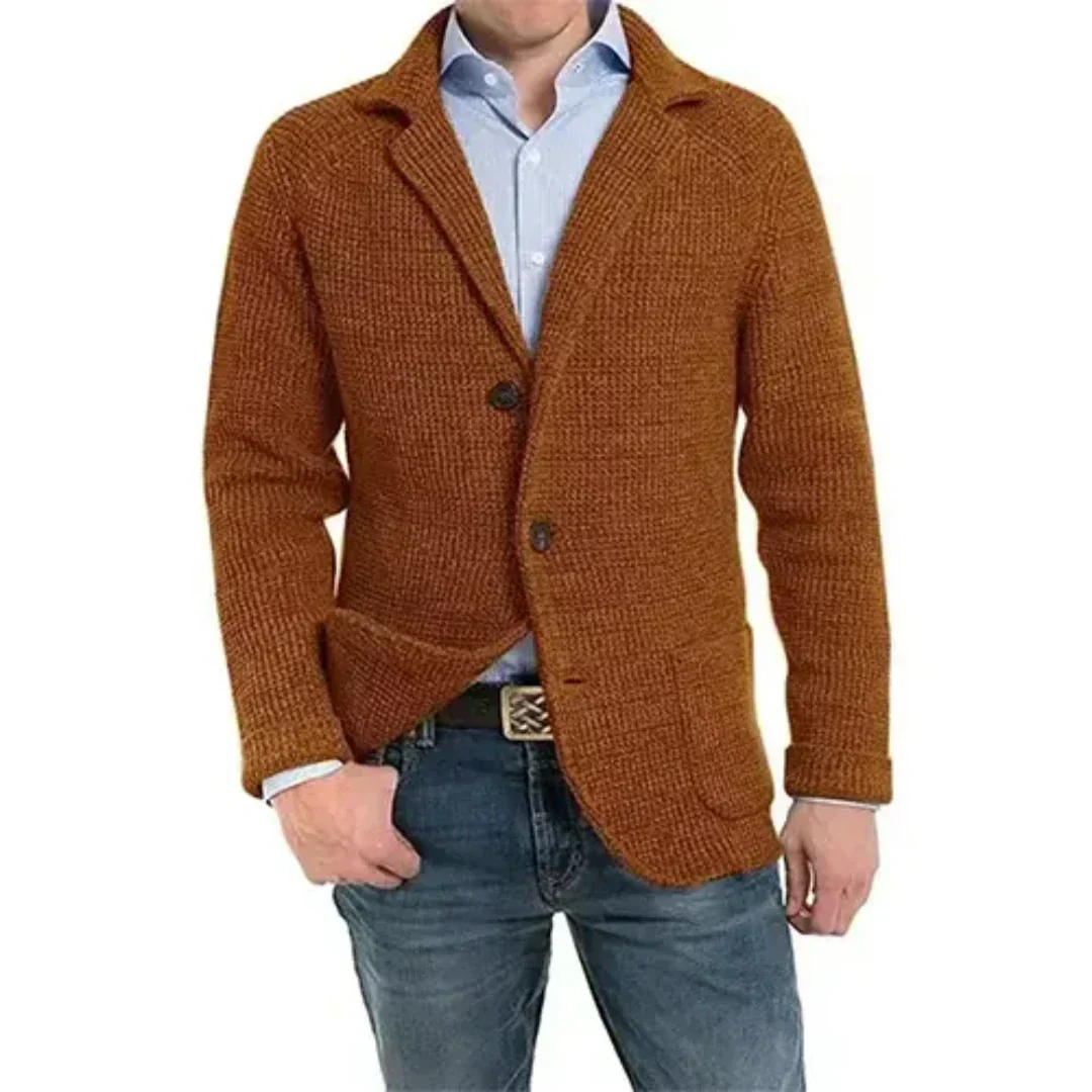 Veste boutonnée homme – Veste col revers élégante en tissu léger pour toutes occasions