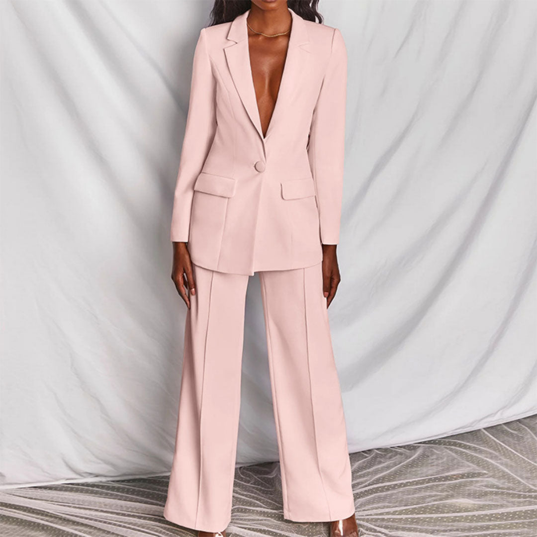 Blazer et pantalon élégant femme – Ensemble chic pour bureau et soirée