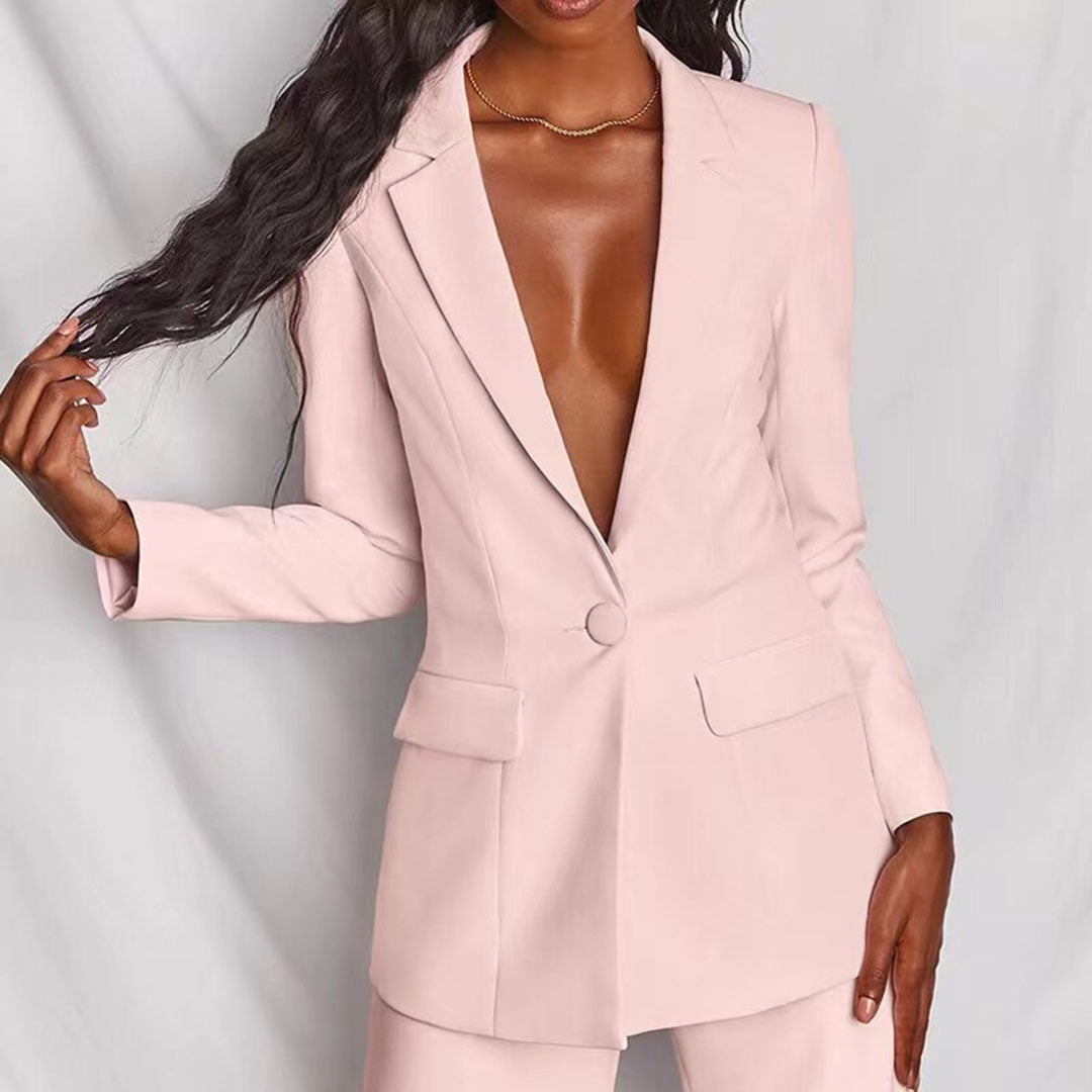 Blazer et pantalon élégant femme – Ensemble chic pour bureau et soirée