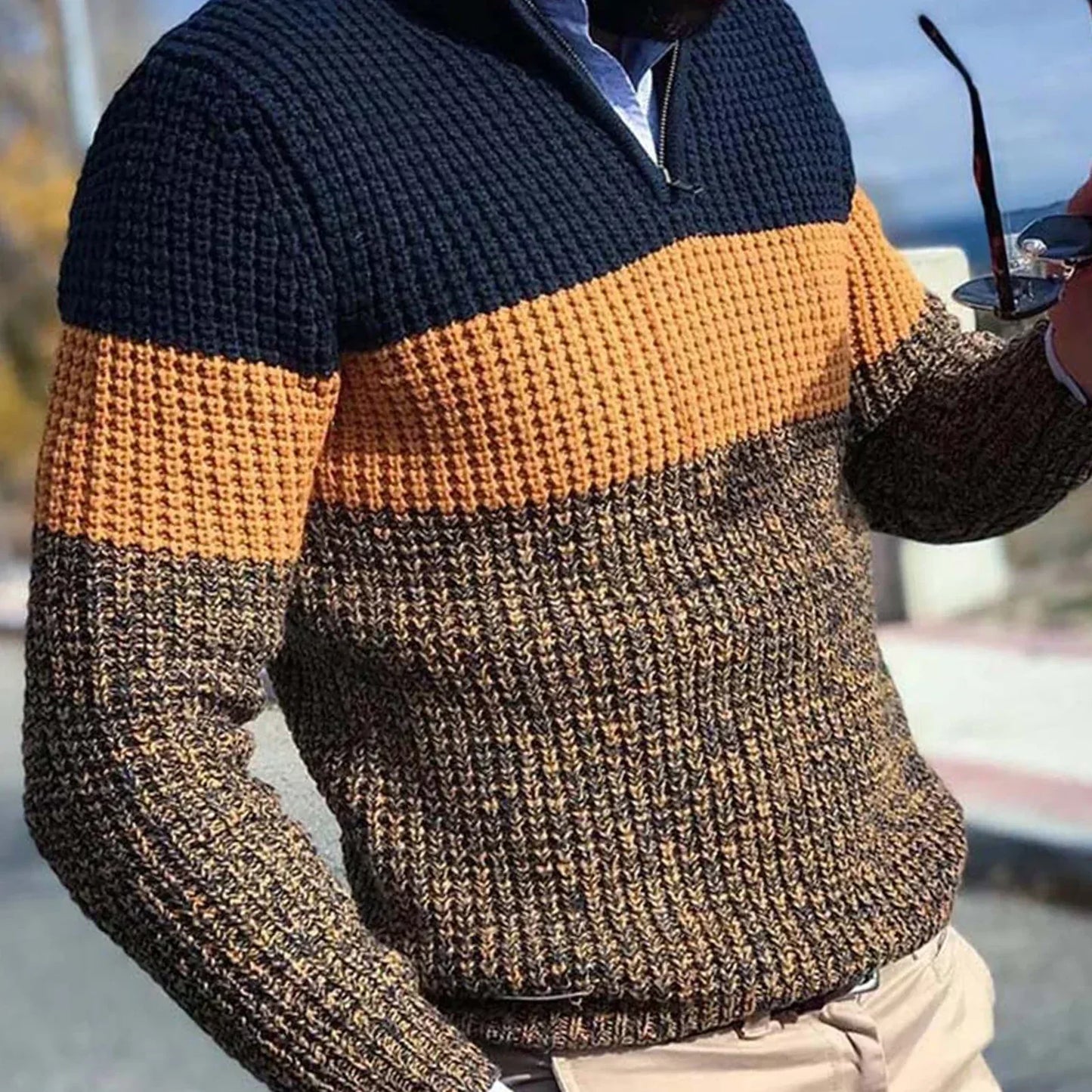 Pull en tricot homme – Pull chaud en laine, style décontracté et élégant