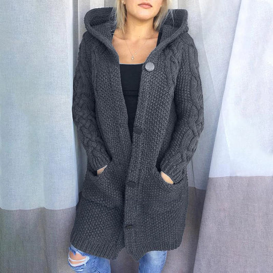 Manteau en tricot femme – Veste chaude et élégante en laine pour hiver