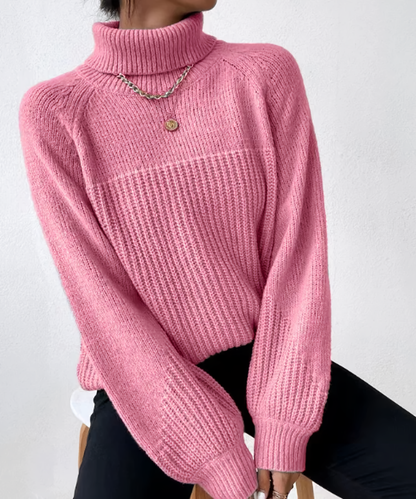 Pull col roulé femme – Pull élégant en laine doux et chaud pour hiver