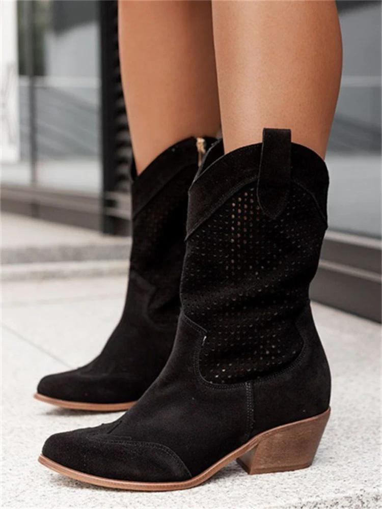 Bottes de cowboy femme – Bottes en cuir élégantes à talon pour country et quotidien