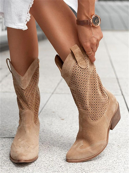 Bottes de cowboy femme – Bottes en cuir élégantes à talon pour country et quotidien