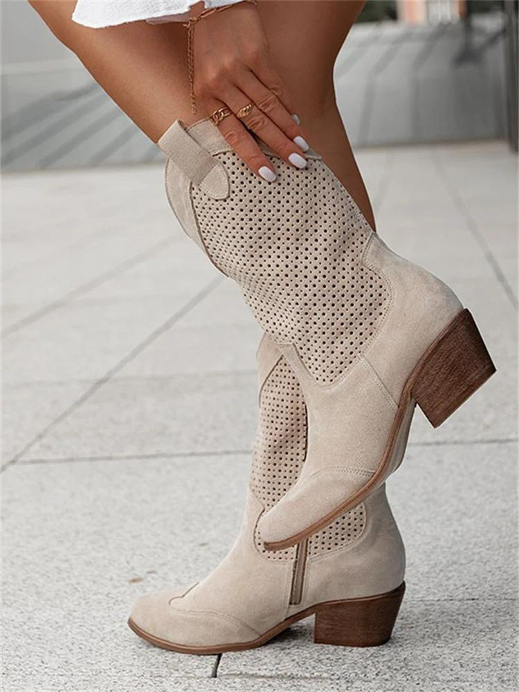 Bottes de cowboy femme – Bottes en cuir élégantes à talon pour country et quotidien