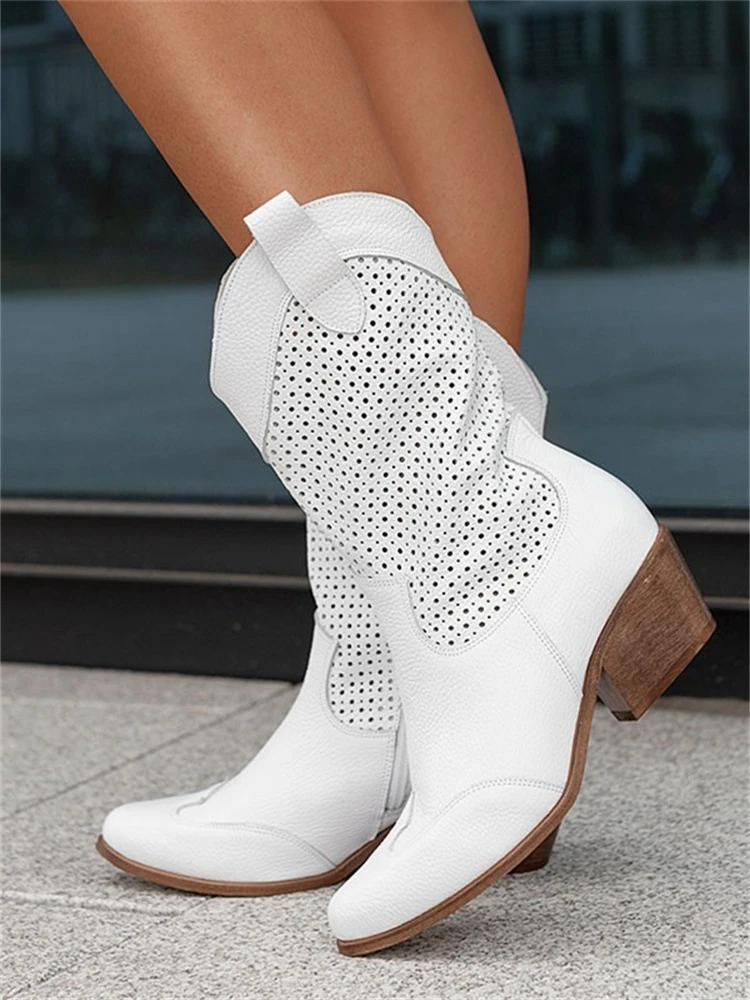 Bottes de cowboy femme – Bottes en cuir élégantes à talon pour country et quotidien