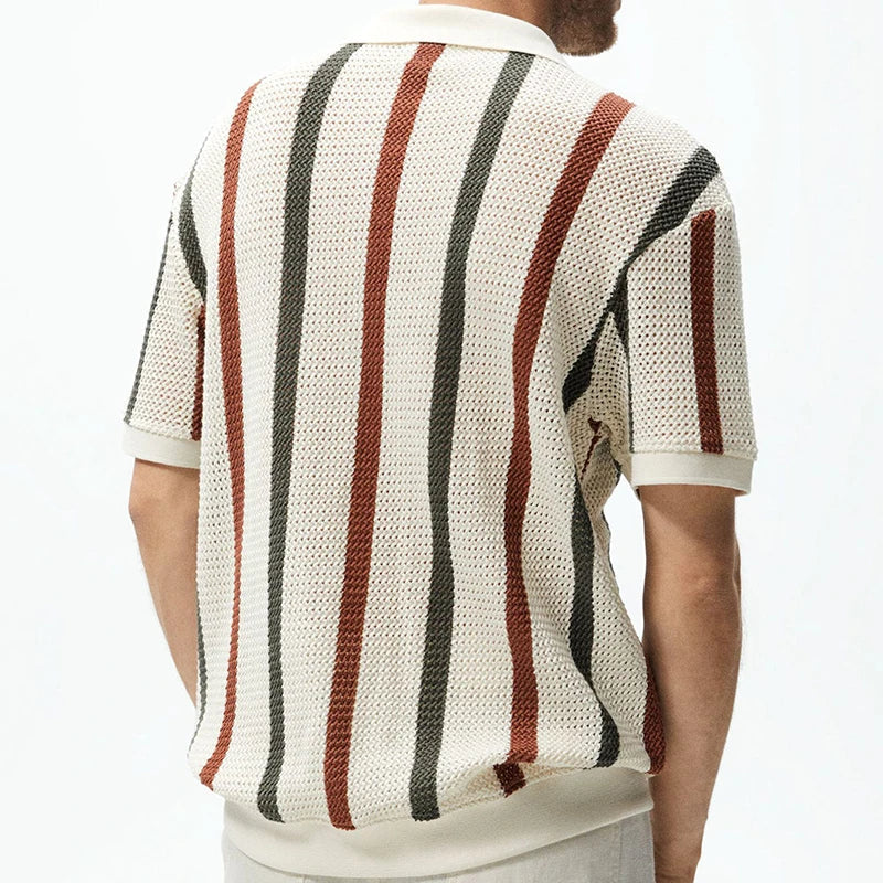 Polo rayé homme – T-shirt élégant en coton léger pour été et casual