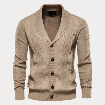 Cardigan homme col en V – Cardigan élégant avec boutons en laine pour automne