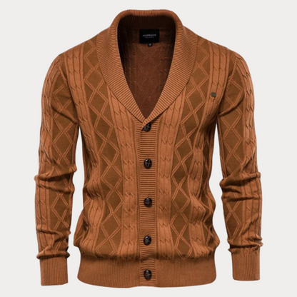 Veste en tricot homme – Pull décolleté en V avec boutons tendance et chic