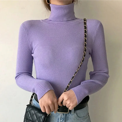 Pull col roulé femme – Pull en laine doux et chaud pour hiver élégant