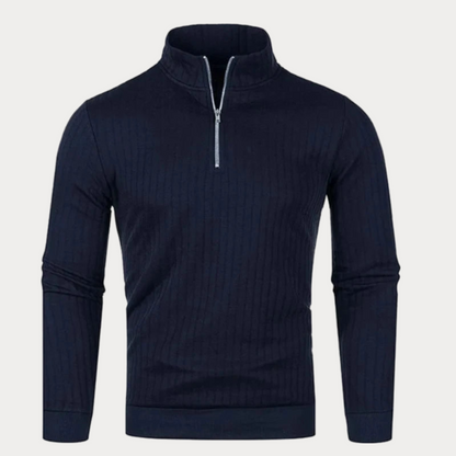 Pull à demi-zip homme – Sweat-shirt confortable en coton pour casual et sport