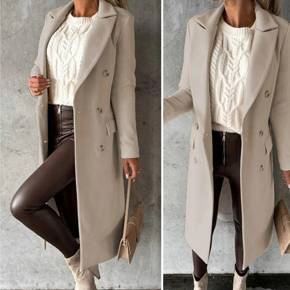 Veste d'automne femme – Manteau chaud en laine, style décontracté et élégant