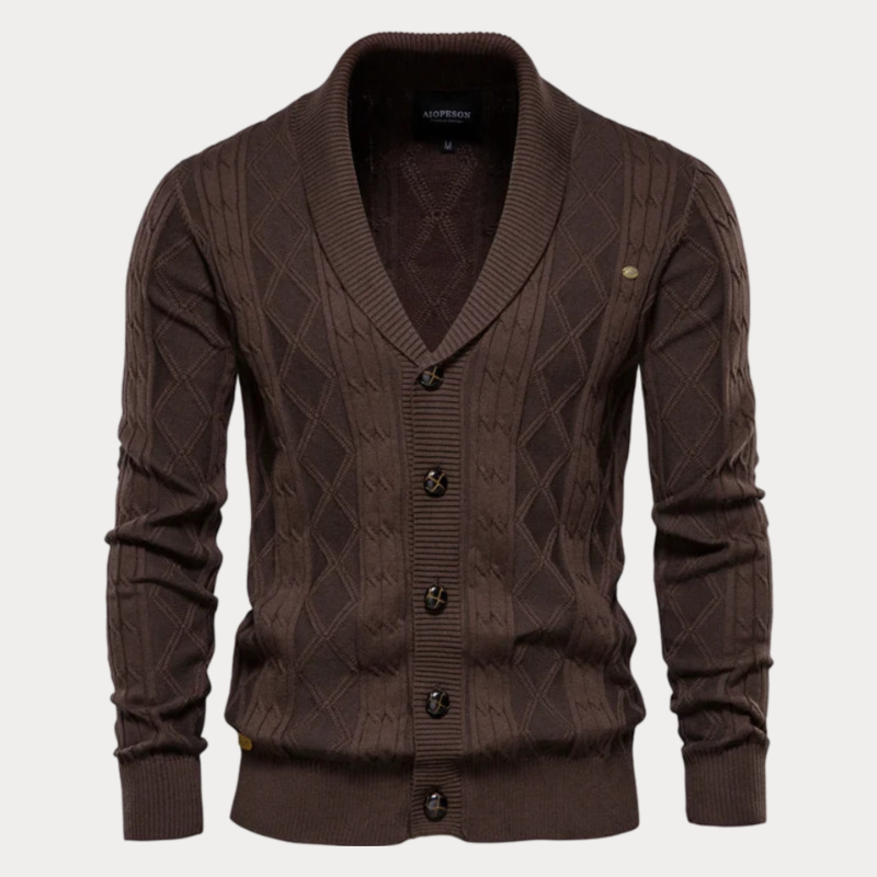 Cardigan homme col en V – Cardigan élégant avec boutons en laine pour automne