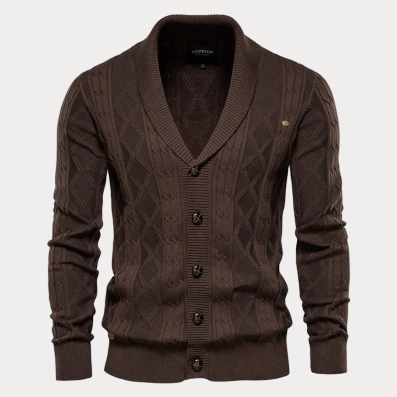 Veste en tricot homme – Pull décolleté en V avec boutons tendance et chic