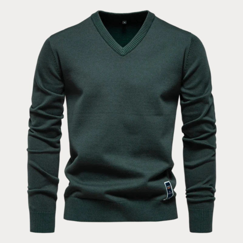 Pull col en V homme – Pull classique en coton doux et confortable pour toutes occasions