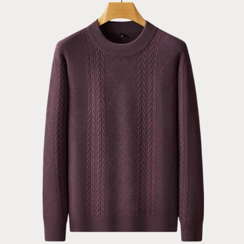 Pull en maille homme – Pull col rond confortable en tricot pour l'hiver