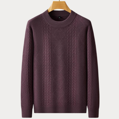 Pull en maille homme – Pull col rond confortable en tricot pour l'hiver