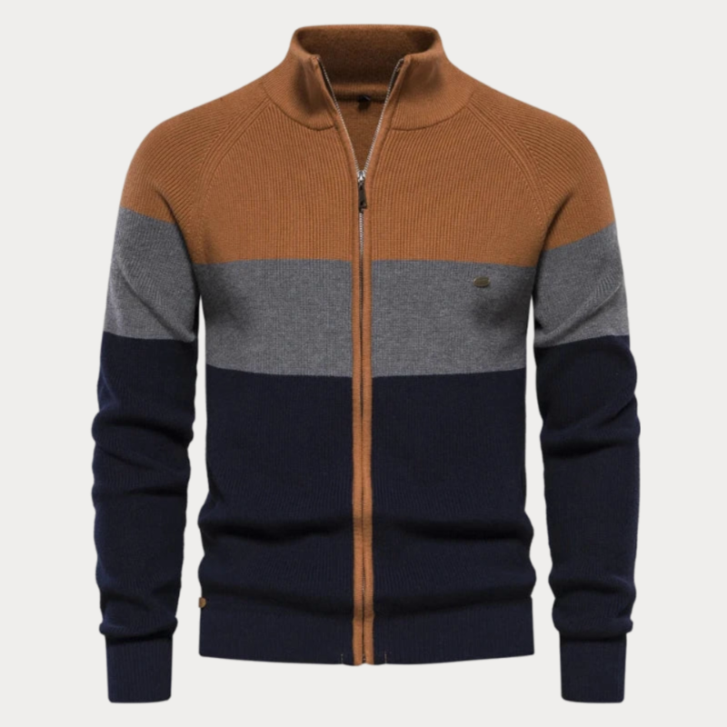 Veste en tricot homme – Veste patchwork élégante et confortable pour hiver