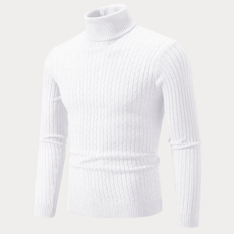 Pull col roulé ajusté homme – Pull en laine doux et élégant pour hiver