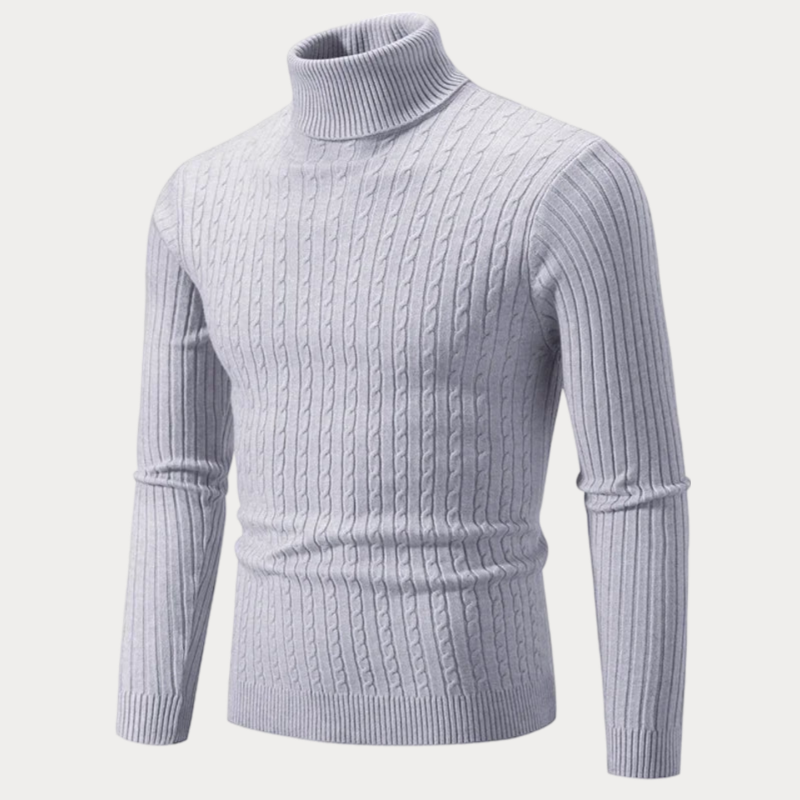 Pull col roulé ajusté homme – Pull en laine doux et élégant pour hiver