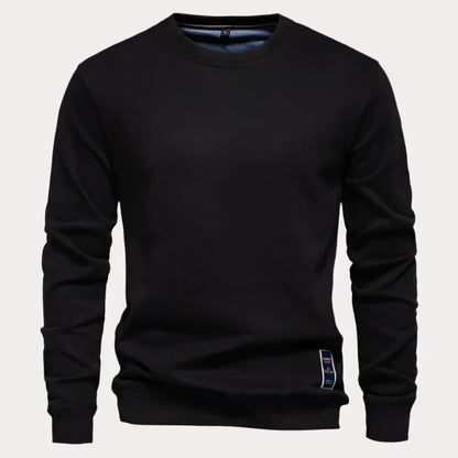 Pull col rond homme – Sweat-shirt uni confortable en coton pour casual chic