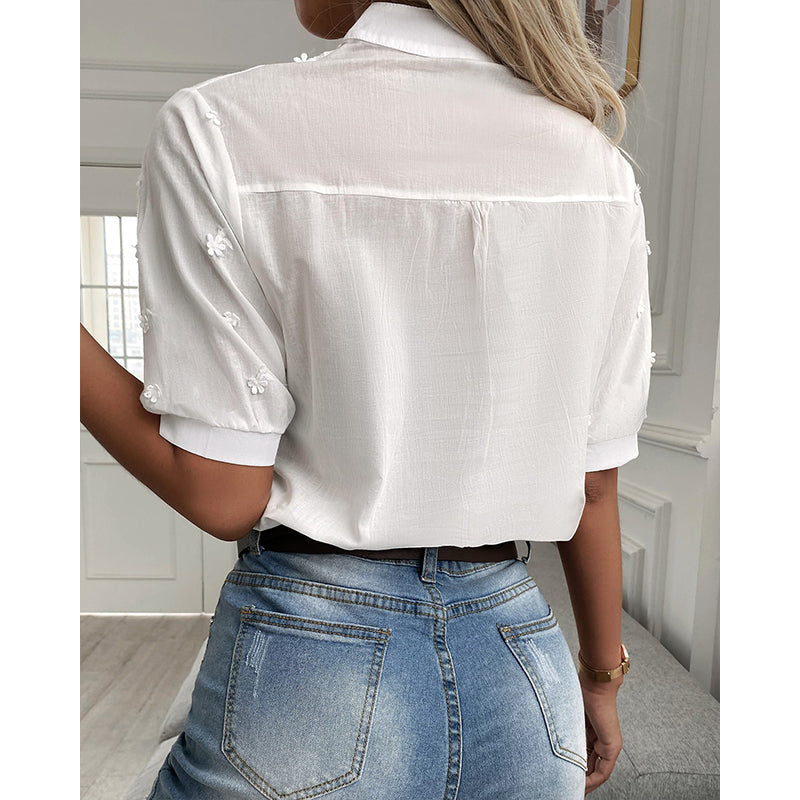 Blouse femme – Chemisier élégant en coton léger à manches longues chic