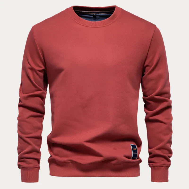 Pull col rond homme – Sweat-shirt uni confortable en coton pour casual chic