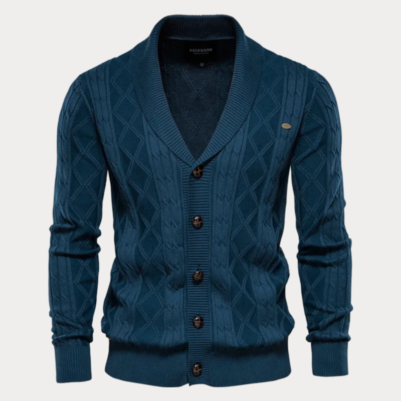 Veste en tricot homme – Pull décolleté en V avec boutons tendance et chic