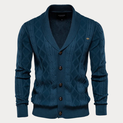 Veste en tricot homme – Pull décolleté en V avec boutons tendance et chic