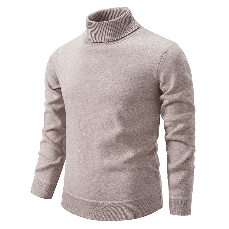 Pull col roulé homme – Pull classique en laine doux et confortable pour hiver