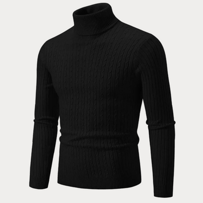 Pull col roulé ajusté homme – Pull en laine doux et élégant pour hiver