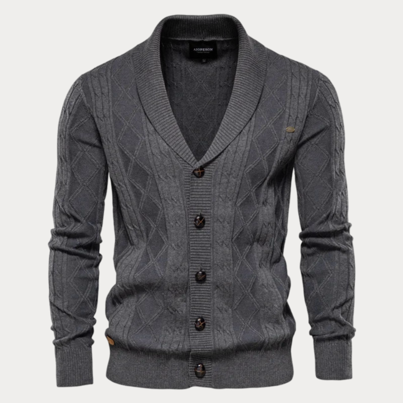 Cardigan homme col en V – Cardigan élégant avec boutons en laine pour automne