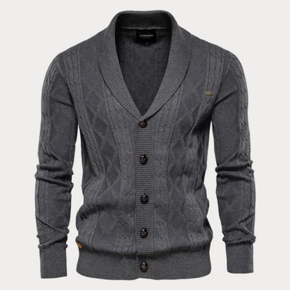 Cardigan homme col en V – Cardigan élégant avec boutons en laine pour automne