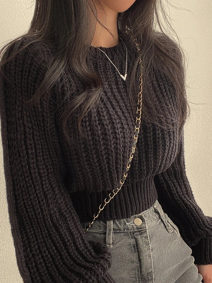 Pull en maille femme – Pull raccourci chic en tricot doux et tendance