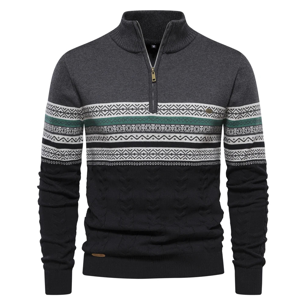 Pull col roulé homme – Sweat à demi-fermeture éclair élégant et confortable