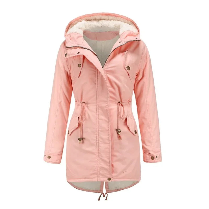 Parka femme – Veste chaude imperméable avec capuche pour hiver élégant