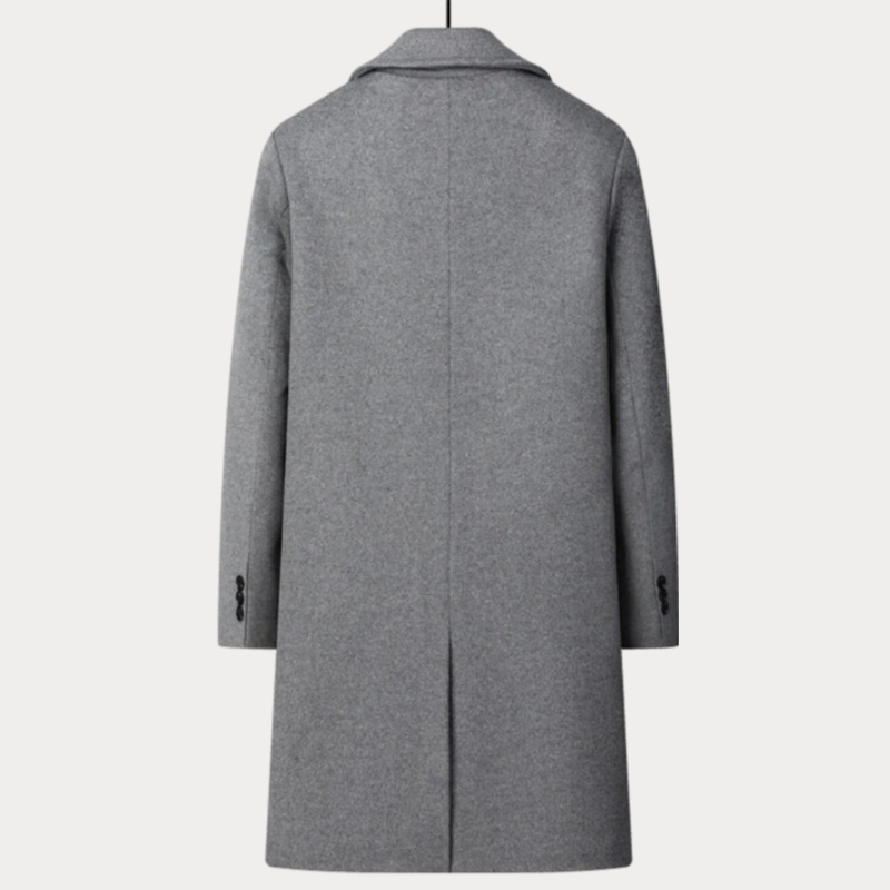 Manteau long homme – Manteau double boutonnage avec col à revers élégant