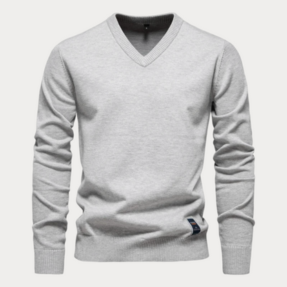 Pull col en V homme – Pull classique en coton doux et confortable pour toutes occasions