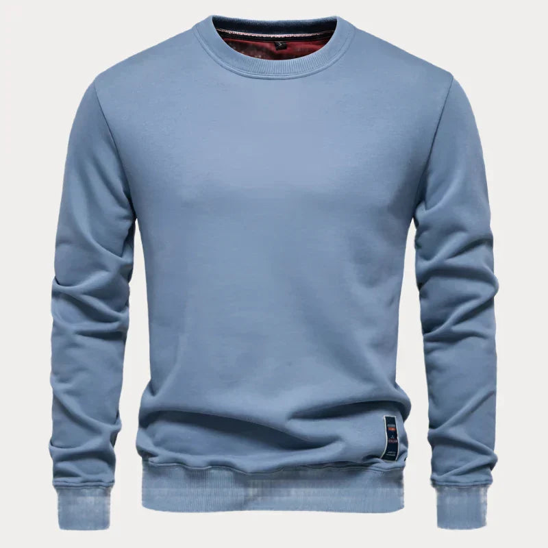 Pull col rond homme – Sweat-shirt uni confortable en coton pour casual chic