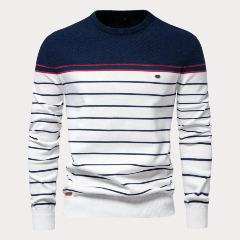 Pull rayé homme – Sweat-shirt confortable en coton avec design tendance et décontracté