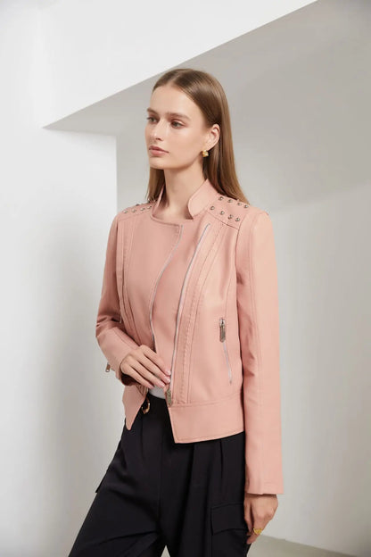 Veste en cuir femme – Veste élégante en cuir noir pour soirée et quotidien