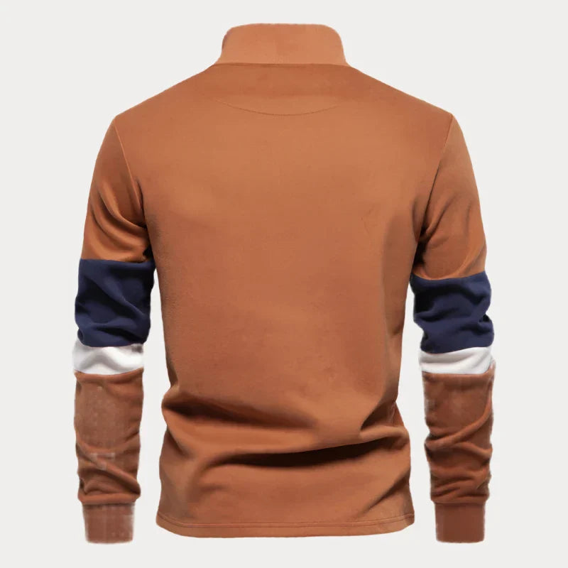 Pull homme avec fermeture éclair quart – Sweat-shirt élégant et confortable en coton pour toutes occasions