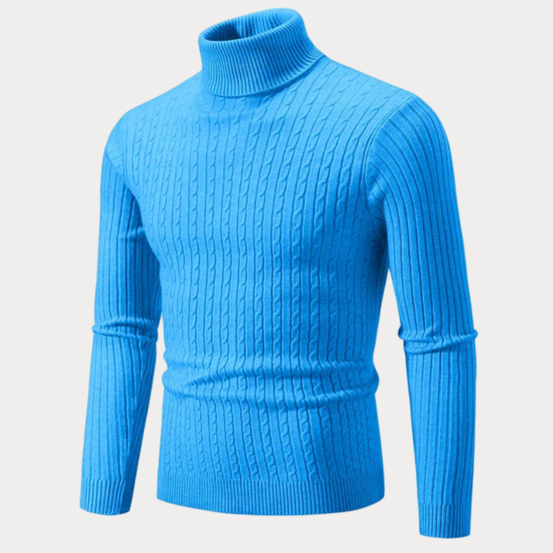 Pull col roulé ajusté homme – Pull en laine doux et élégant pour hiver