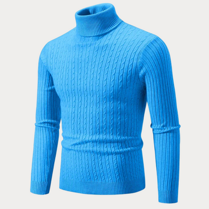 Pull col roulé ajusté homme – Pull en laine doux et élégant pour hiver