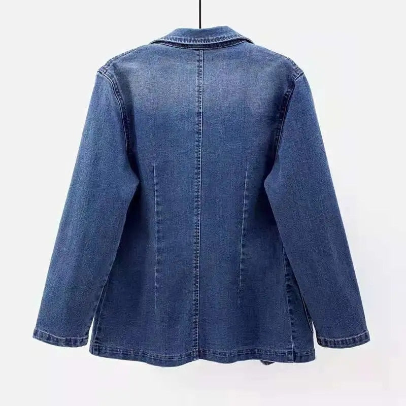 Blazer en Jean Femme – Veste tendance en denim coupe ajustée et chic