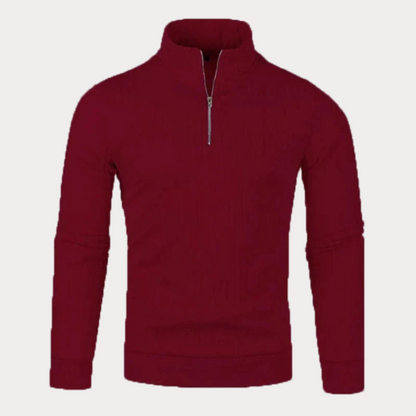 Pull à demi-zip homme – Sweat-shirt confortable en coton pour casual et sport