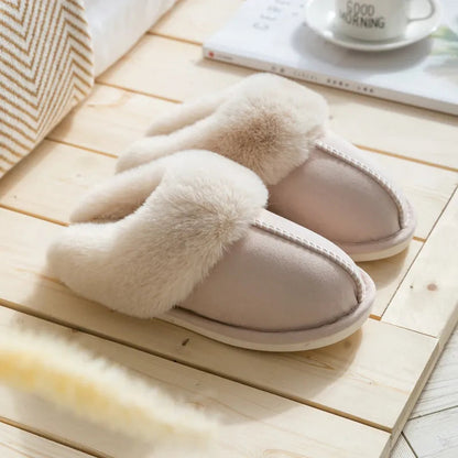 Chaussons doux femme – Pantoufles confortables en velours pour maison