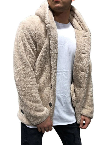 Manteau à capuche homme – Veste douillette en polaire pour hiver et détente